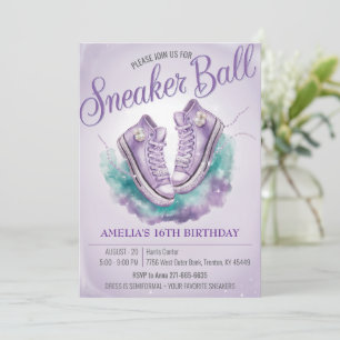 Personalised Sweet 16th Birthday Sneaker Ball Invitation