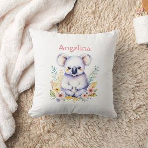 Personalised Sweet Baby Girl Koala Bear Cushion