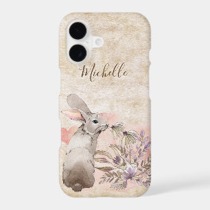 Personalised Sweet Bunny Rabbit and Pretty Flowers
