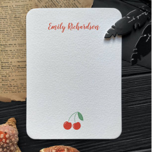 Personalised Sweet Cherry Note Card
