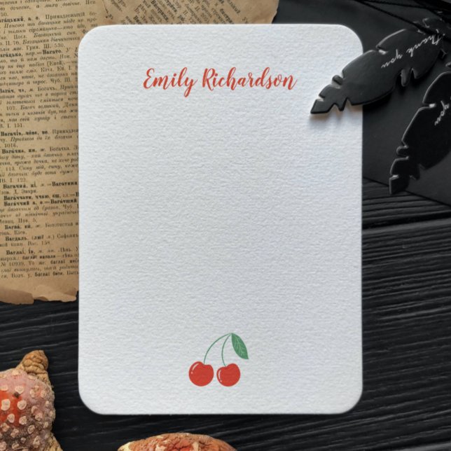 Personalised Sweet Cherry Note Card (Creator Uploaded)
