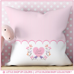 Personalised Sweet Dreams Floral Baby Girl Cushion