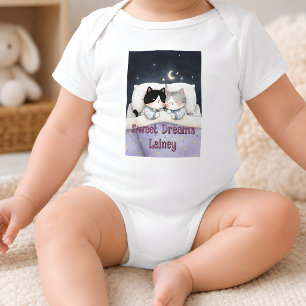 Personalised Sweet Dreams Kitties Baby Bodysuit