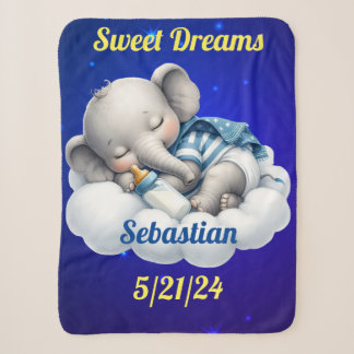 Personalised sweet dreams sherpa blanket