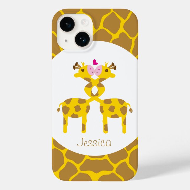 Personalised Sweet Giraffes in Love Case-Mate iPhone Case (Back)