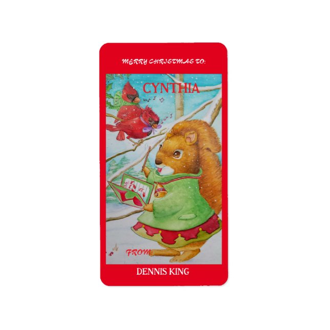 Personalised Sweet Granddaughter's Christmas Card Label (Front)