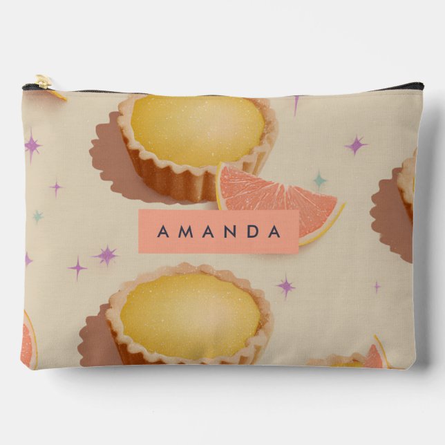 Personalised Sweet Grapefruit Tart Pattern  Accessory Pouch (Front)