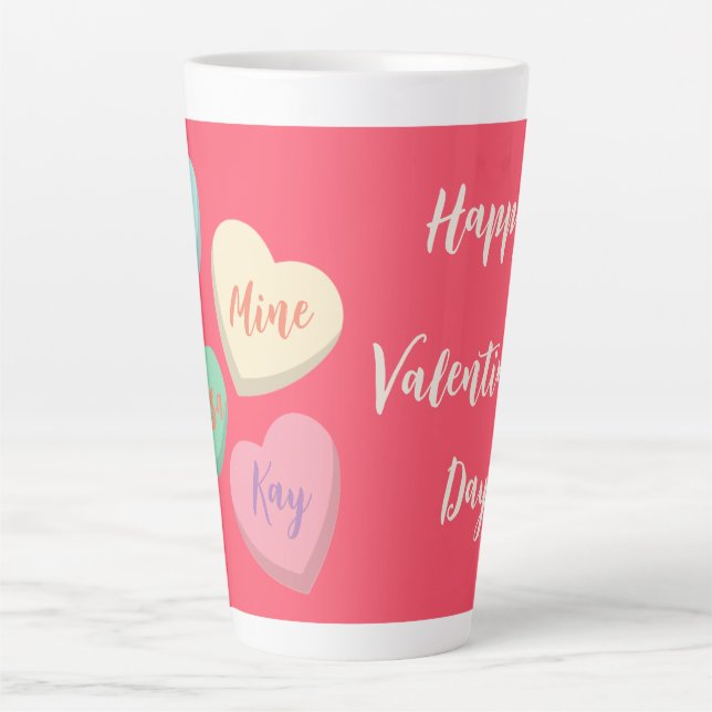 Personalised Sweet Heart Valentine Day Latte Mug (Front)