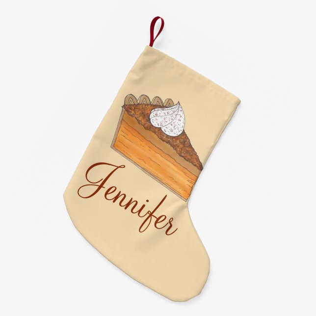Personalised Sweet Potato Pie Christmas Dessert Small Christmas Stocking (Front (Hanging))
