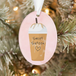 Personalised Sweet Sixteen Iced Coffee Christmas Ornament
