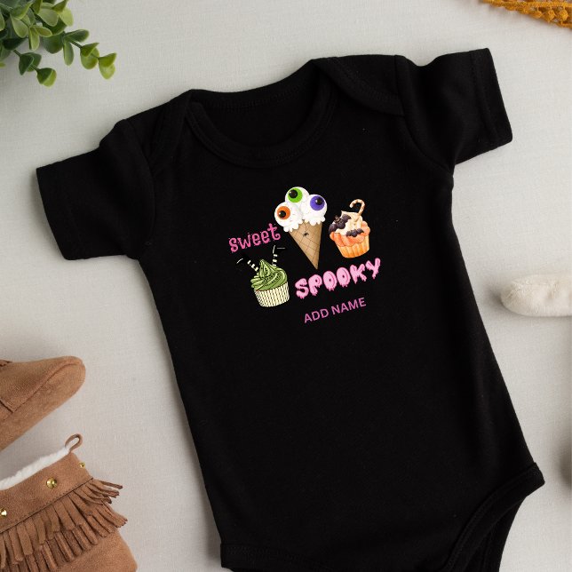 Personalised Sweet Spooky  Baby Bodysuit (Personalized Sweet Spooky Baby Bodysuit)