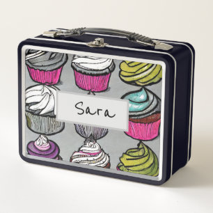 Personalised Sweets N' Treats Cupcake Metal Lunch Metal Lunch Box