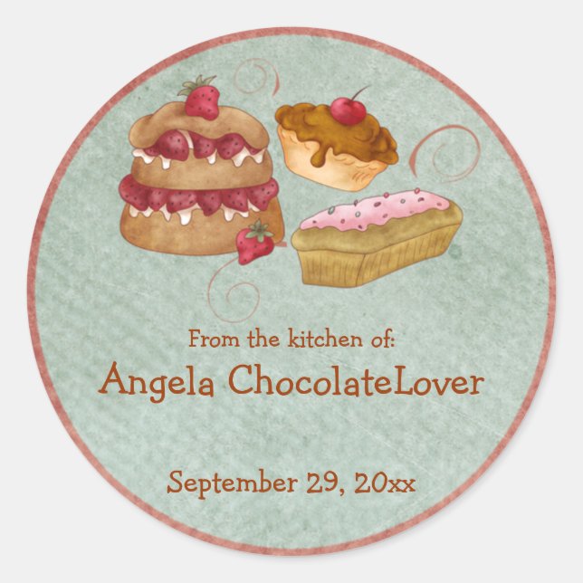 Personalised Sweets Recipe Stickers (Front)