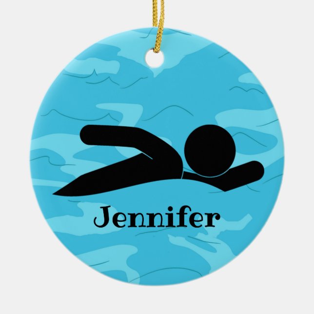 Personalised Swim Design Ornament (Front)