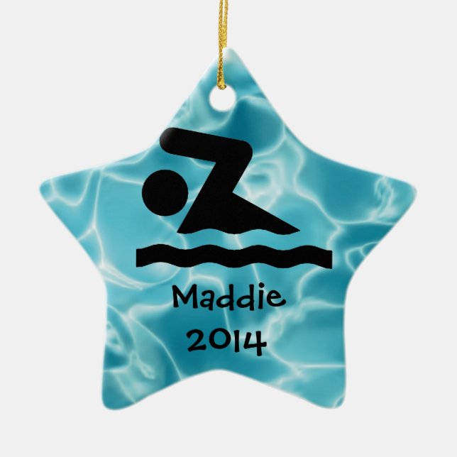 Personalised Swim Design Ornament (Front)