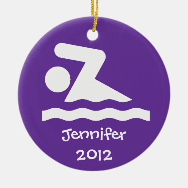 Personalised Swim Design Ornament (Front)