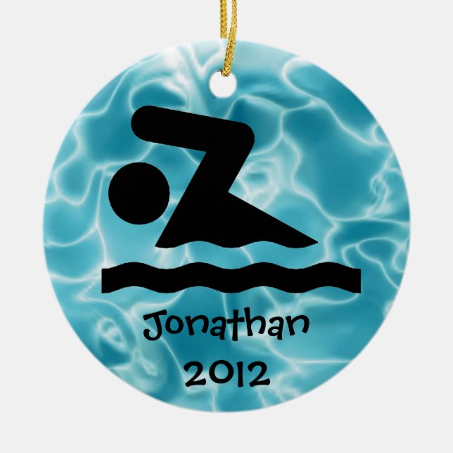 Personalised Swim Design Ornament (Front)