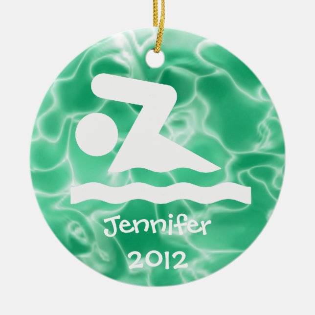 Personalised Swim Design Ornament (Front)