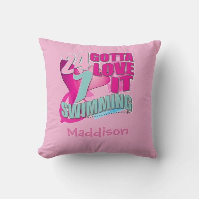 Personalised Swim Gift Cushion (Front)