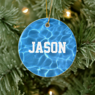 Personalised Swimmer or Diver Photo Ceramic Ornament