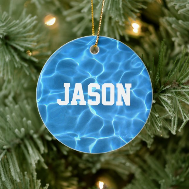 Personalised Swimmer or Diver Photo Ceramic Ornament (Tree)