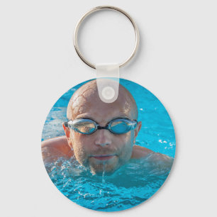 Personalised Swimmer Photo Key Ring