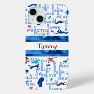 Personalised Swimmers Words iPhone Case