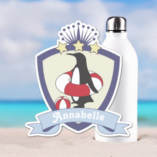 Personalised Swimming Club Crest Cute Penguin Kids