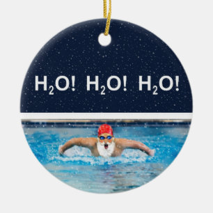 Personalised Swimming Holiday Gift Ceramic Ornamen Ornament