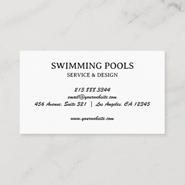 Personalised Swimming Pool  Services   Business Card (Back)