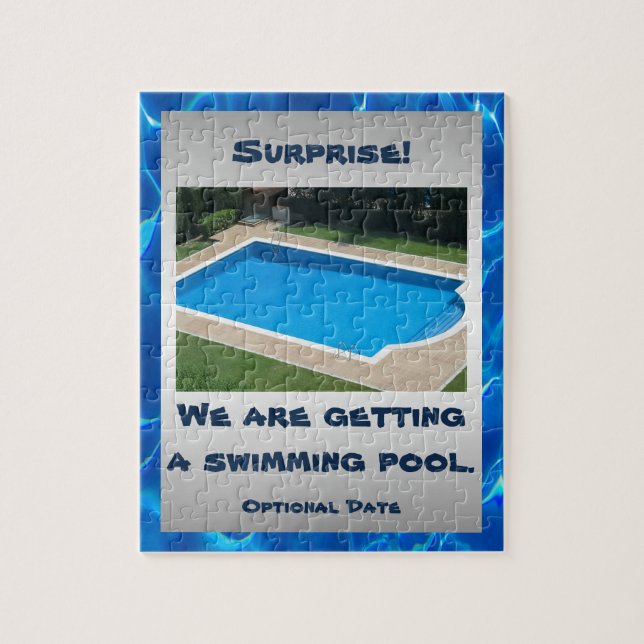 Personalised Swimming Pool Surprise Jigsaw Puzzle (Vertical)