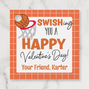 Personalised Swish Basketball Valentine's Day Favour Tags