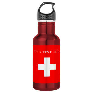 Personalised Switzerland Flag Schweiz Swiss Europe 532 Ml Water Bottle