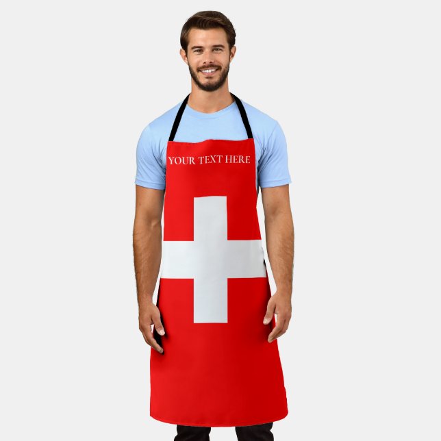 Personalised Switzerland Flag Schweiz Swiss Europe Apron (Worn)