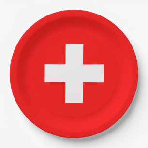 Personalised Switzerland Flag Schweiz Swiss Europe Paper Plate