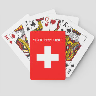 Personalised Switzerland Flag Schweiz Swiss Europe Playing Cards