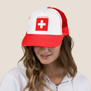 Personalised Switzerland Flag Schweiz Swiss Europe Trucker Hat