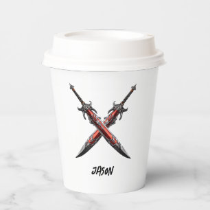 Personalised Sword Birthday Party  Paper Cups
