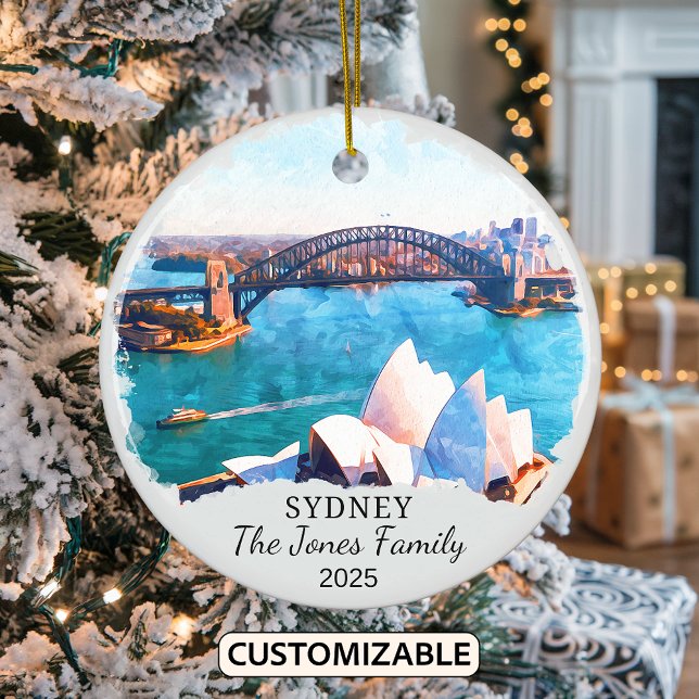 Personalised Sydney Ornament, Australia Gift Ceramic Ornament (Creator Uploaded)