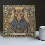 Personalised Symmetrical Harmony Cat Spirit Animal Ceramic Tile<br><div class="desc">Welcome to a world where your spiritual side takes centre stage. This exceptional ceramic tile represents a sacred bond and infinite love in the form of a cat adorned with tribal jewels, painted with symmetrical harmony in an exciting mix of happycore and carpet punk aesthetic. An ethereal palette of purple,...</div>