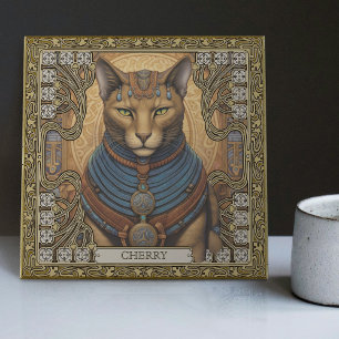 Personalised Symmetrical Harmony Cat Spirit Animal Ceramic Tile