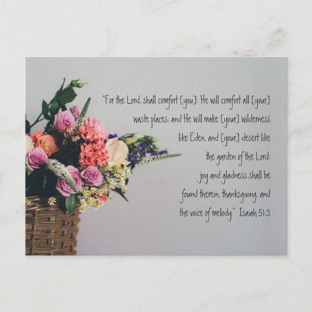 Personalised Sympathy Bible Promise Postcard (Front)