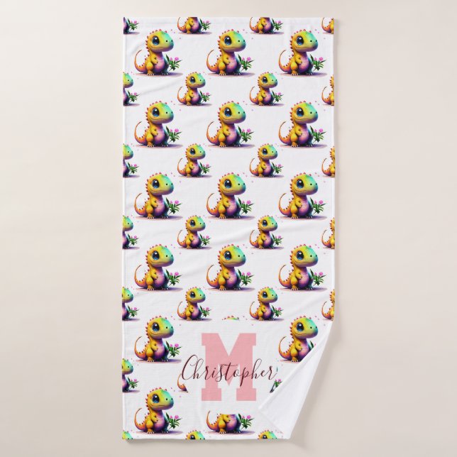 Personalised T-Rex Bath Towel (Bath Towel)