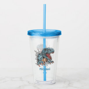 Personalised T-Rex Dinosaur Acrylic Tumbler