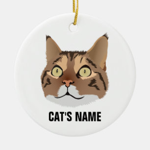 Personalised Tabby Cat Ceramic Ornament