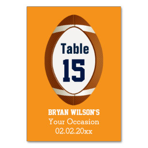 Personalised table numbers Sports Party football