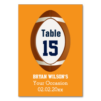 Personalised table numbers Sports Party football