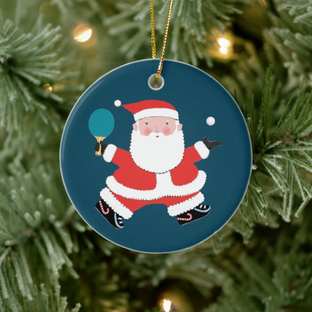 Personalised Table Tennis Holiday Gift Ceramic Ornament (Tree)