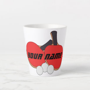 Personalised Table Tennis Ping Pong Latte Mug