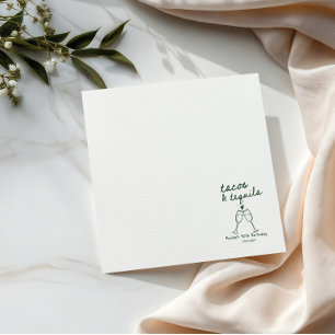 Personalised Tacos and Tequila Birthday Napkins